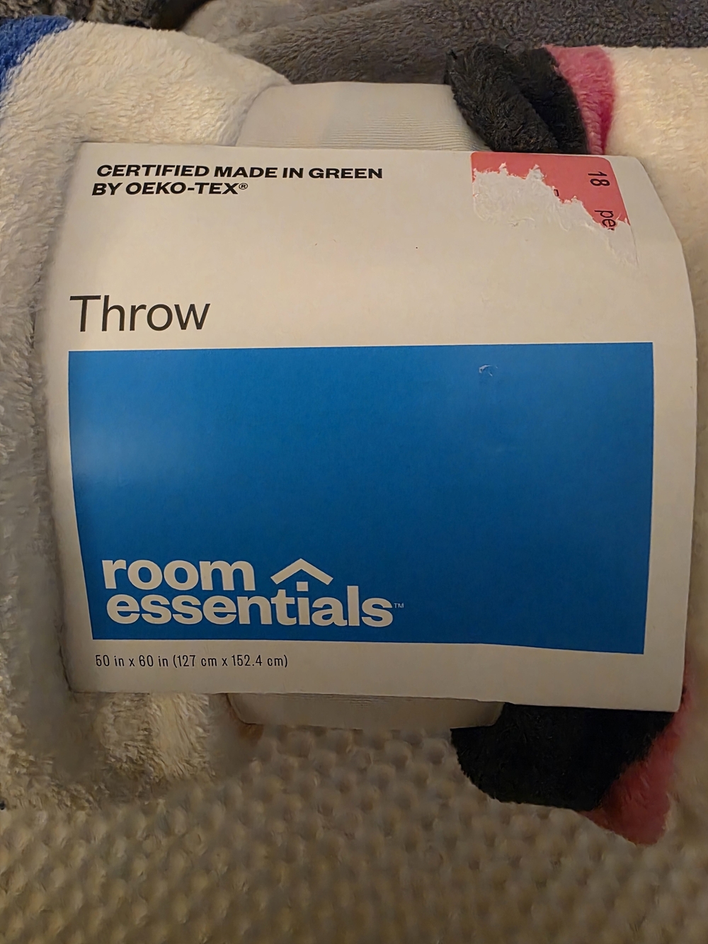 2 Room Essentials Multicolor  Throw with Pink and Gray Accent Stripes
